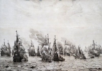 The Battle of Livorno by Willem van de Velde the Elder